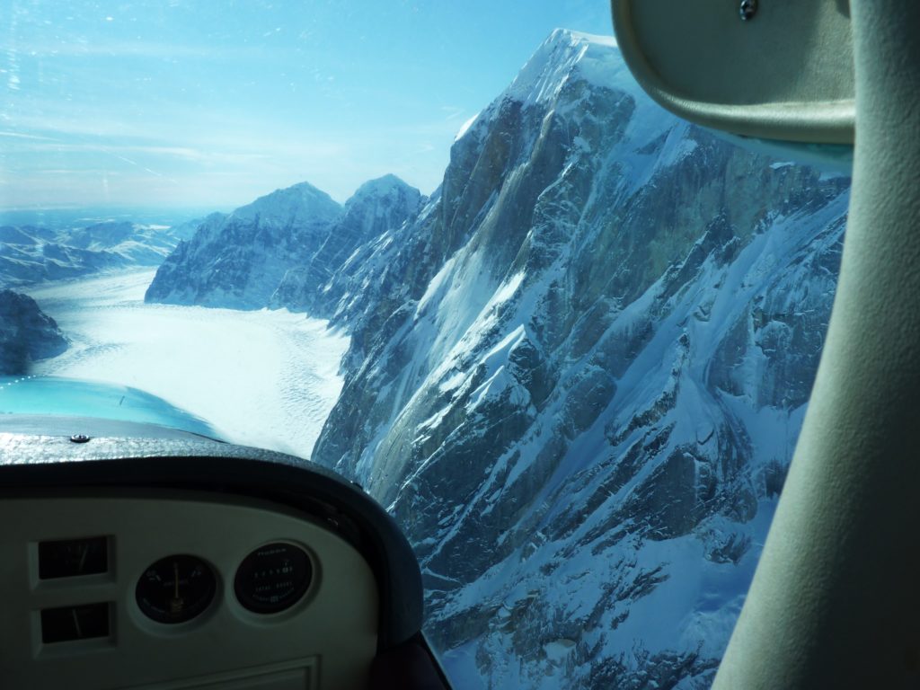 Flying down the Great Gorge near Mt. McKinley